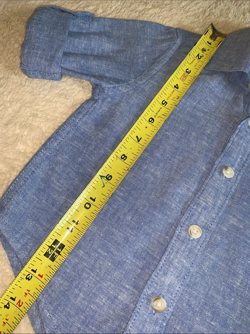 Gymboree Blue Button Down Shirt 18-24M Boys EUC
